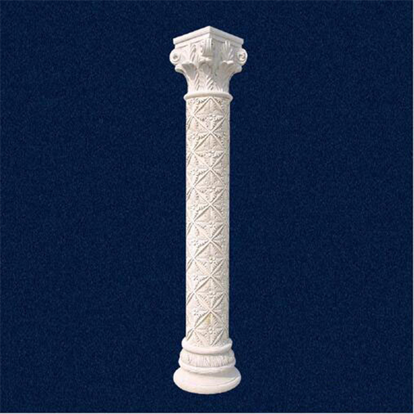 Round White Marble Temple Gate Pillar Design