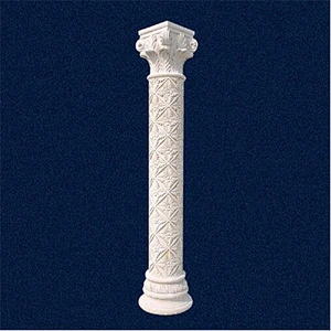 Round White Marble Temple Gate Pillar Design