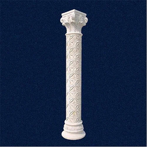 Round White Marble Temple Gate Pillar Design