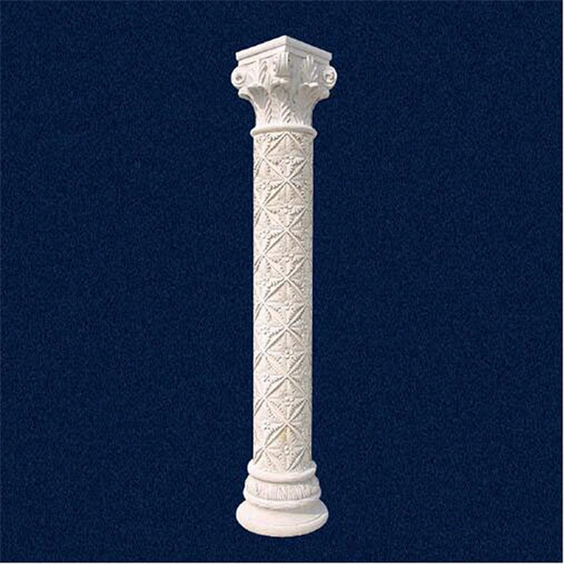 Round White Marble Temple Gate Pillar Design