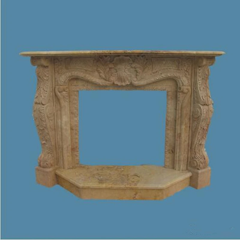 Decorating Natural Travertine Fireplace Mantel/yellow marble fireplaces