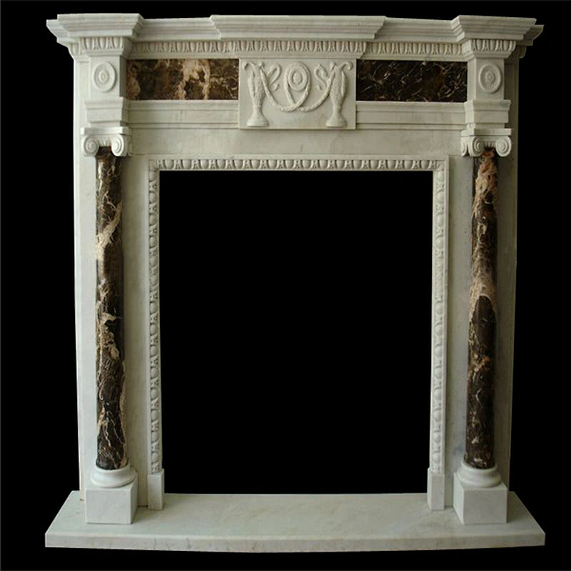 Free Standing Hand Carved Quartz Fireplace Surround With Dragon Carvings