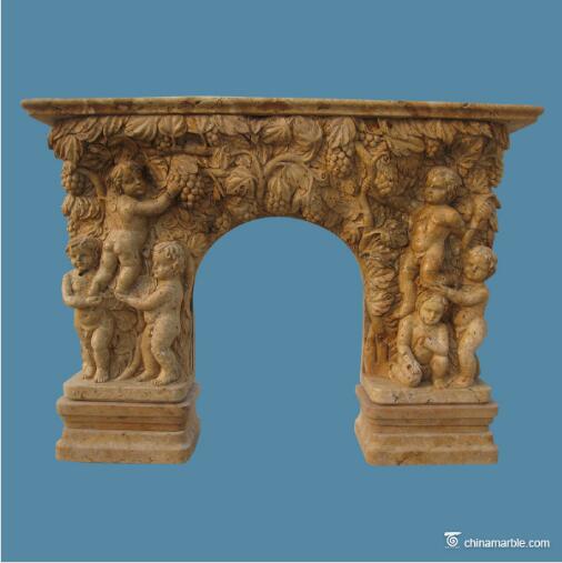 Travertine Fireplace/natural marble fireplace/fireplace mantels for sale