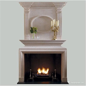 Lion Carved China Marble Fireplace/double fireplaces