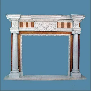 Black Granite Stone Marble Fireplace Surround Mantel