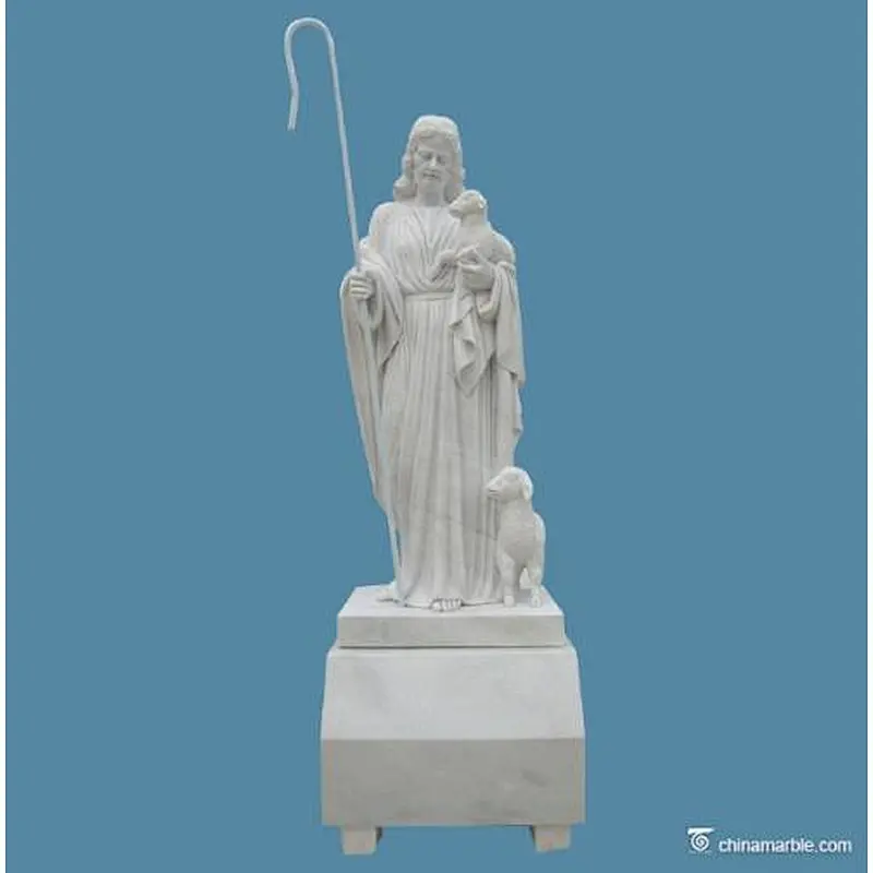 outdoor statue of Jesus Christ, the Good Shepherd