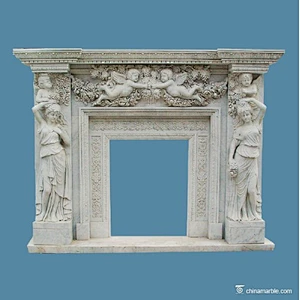 fireplace surround marble/fireproof material fireplace mantels/american fireplace
