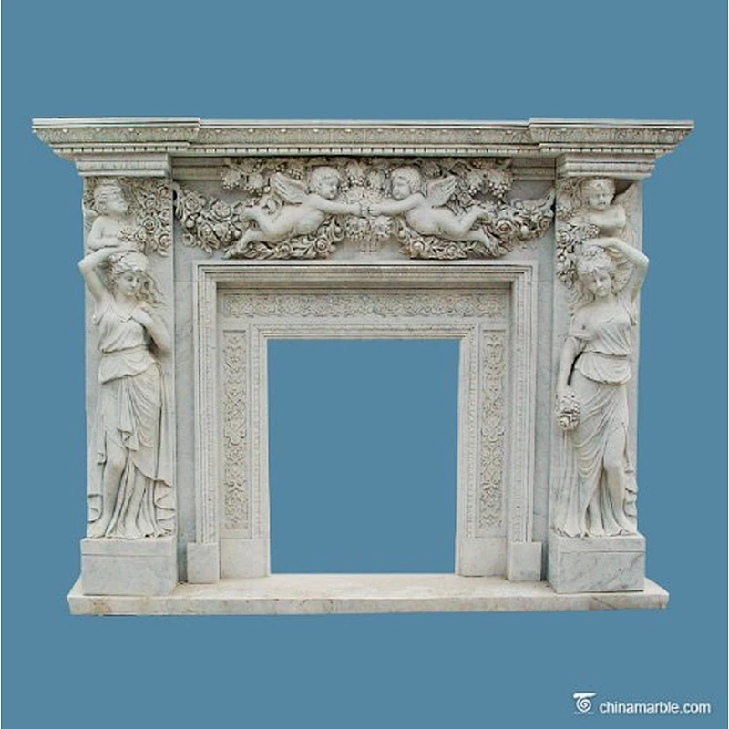 fireplace surround marble/fireproof material fireplace mantels/american fireplace
