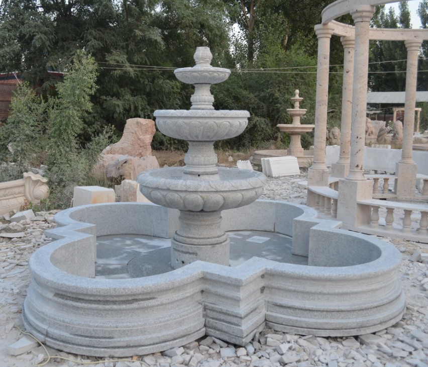 water stone fountain garden/two tiered marble fountain