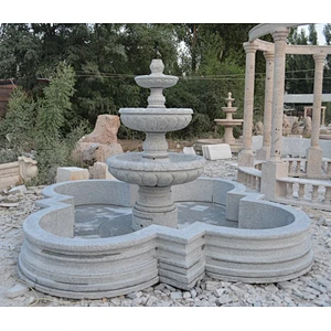 water stone fountain garden/two tiered marble fountain