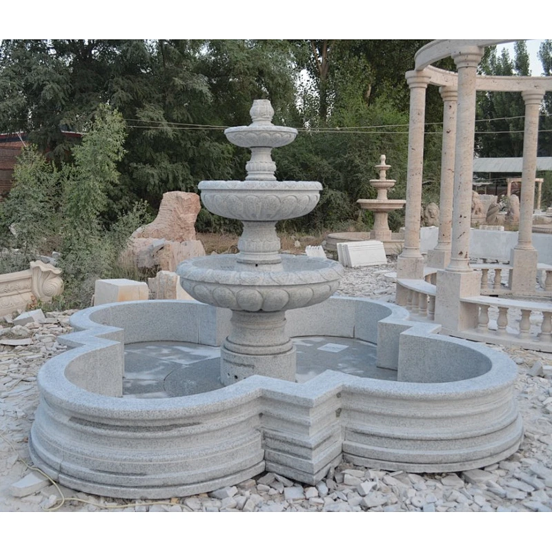 water stone fountain garden/two tiered marble fountain