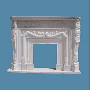 Popular Design Hand Carved Decorative Marble Fireplace Mantels