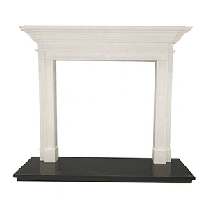Simple Design Decorative Natural White Marble Indoor English Fireplace