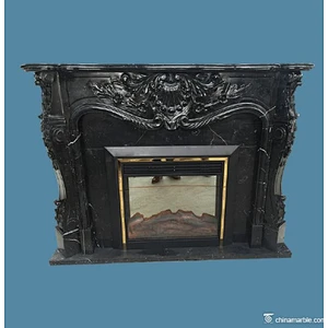 marble fireplace surround with column/antiquate fireplace/stone fireplace surround