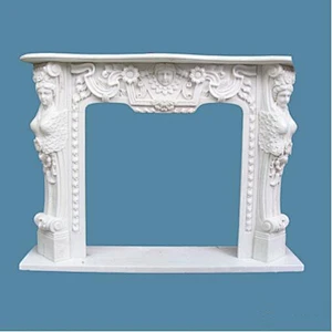 Western Antique White Marble surrounds/Victorian Fireplace Mantel