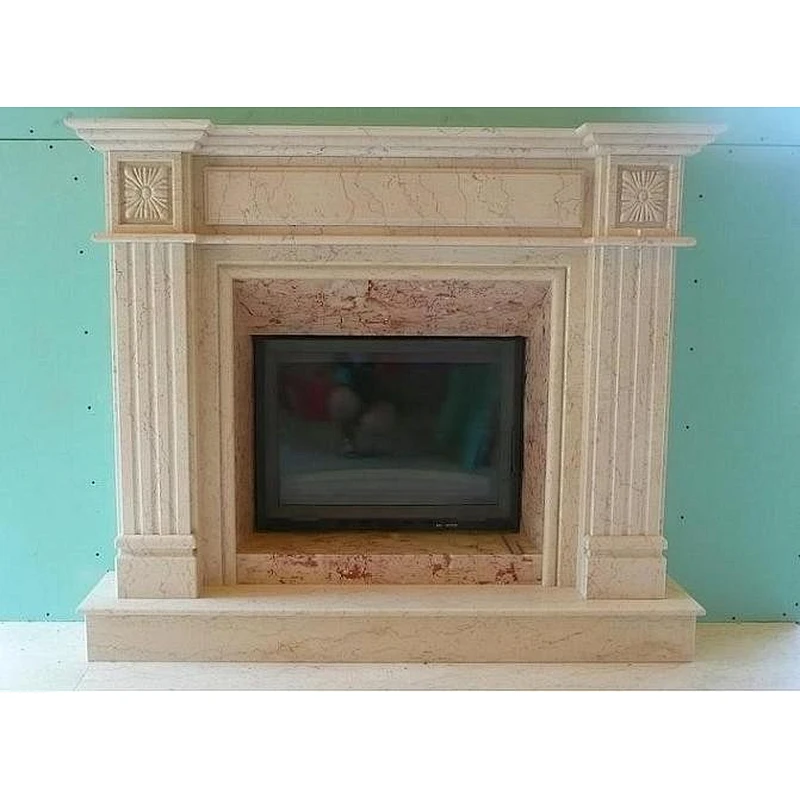Practical and attractive fireplace mantel /limestone fireplace surround