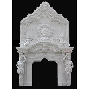 Classic Design Elegant Marble Fireplace/Indoor Freestanding fireplace