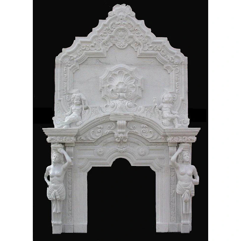 Classic Design Elegant Marble Fireplace/Indoor Freestanding fireplace