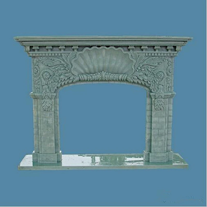 Decorative natural white marble fireplace surround, marble stone fireplace decor
