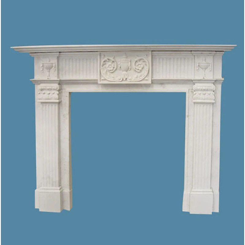 white marble fireplace/cultured  fireplace carved fireplace