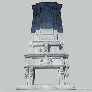 White Marble Over Mantel Design For Indoor Fireplace/double fireplaces
