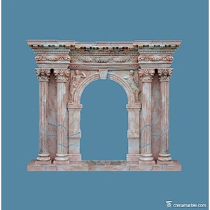 marble fireplace surround with column/antiquate fireplace/stone fireplace surround