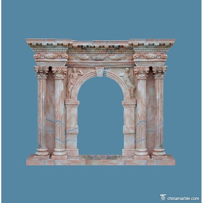 marble fireplace surround with column/antiquate fireplace/stone fireplace surround