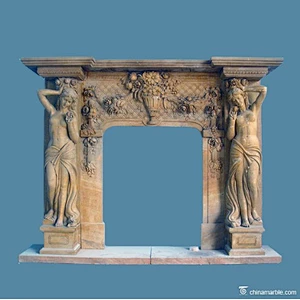 Brown Marble Fireplace Mantel/UK style fireplace surrounds