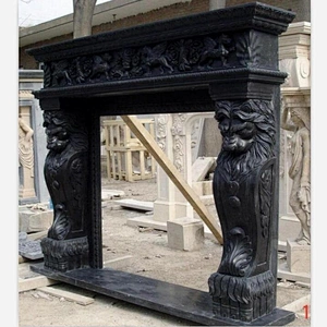 Marble Lion Fireplace/English Fireplace Mantel/blace marble Fire Place