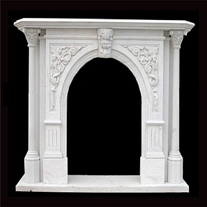 Free Standing Hand Carved Quartz Fireplace Surround With Dragon Carvings