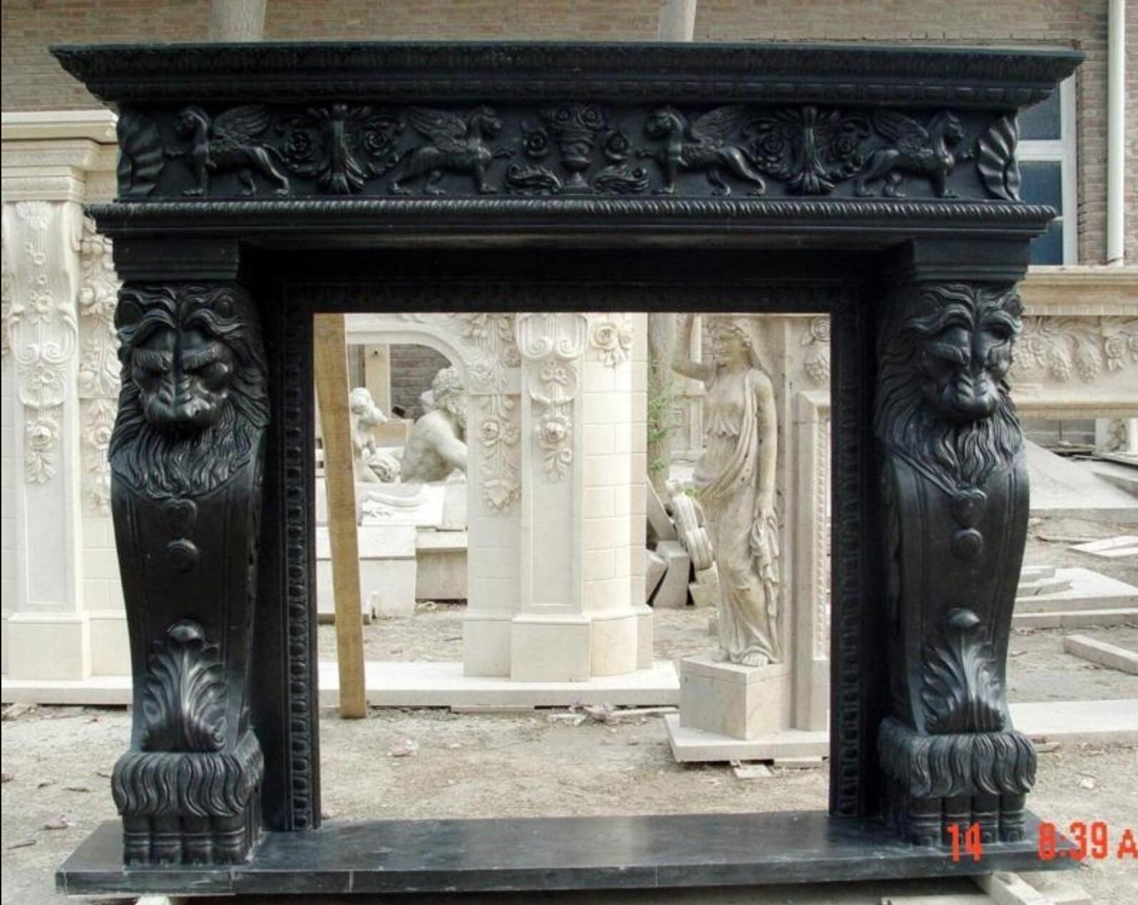 Lion Head Fireplace Mantel/Fire Place Mantel Fireplace/Marble Fireplace Ornaments