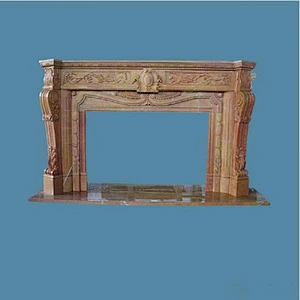 Decorative natural white marble fireplace surround, marble stone fireplace decor