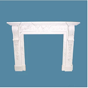 Home Decoration Hand Carving White Marble Fireplace Surround