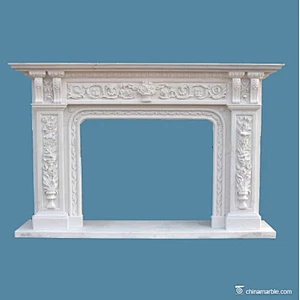 stone fireplace mantel/white marble fireplace modern