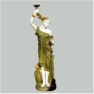 statue with light/greek woman statue lights