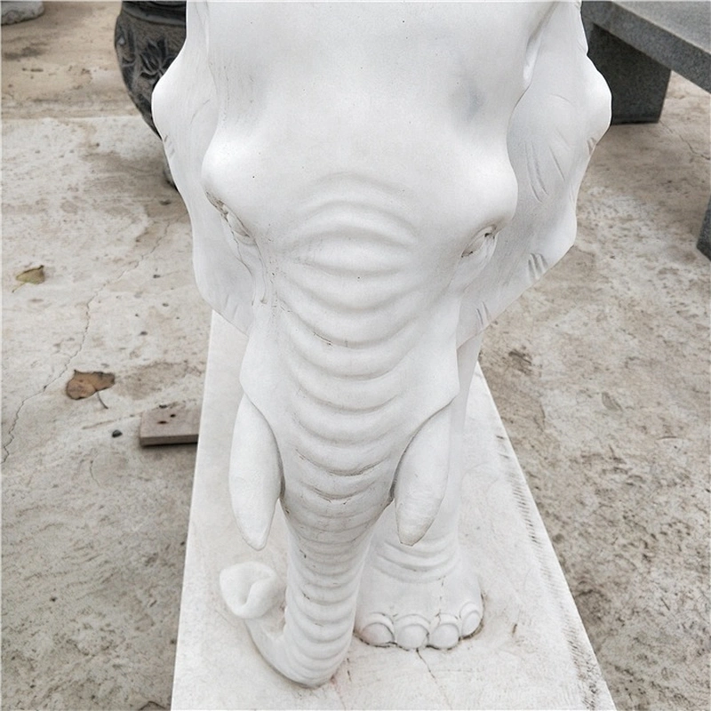 Antique Marble Elephant Statue Stone