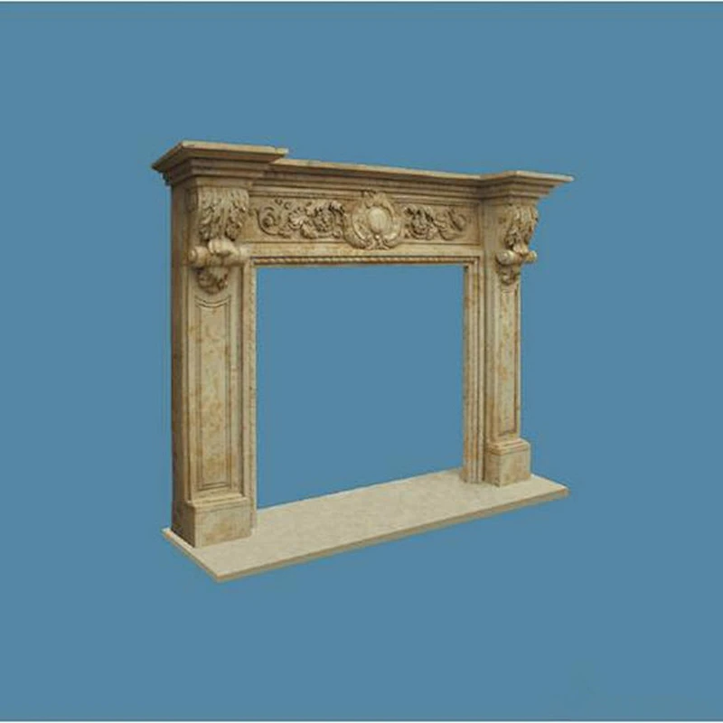 Limestone Fireplace Mantel/brown fireplace surrouds