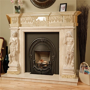 Italian Carrara Green Marble Fireplace/stone fireplace mantles