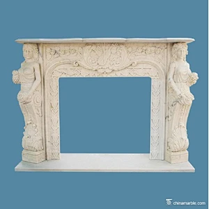 fireplace surround marble/fireproof material fireplace mantels/american fireplace