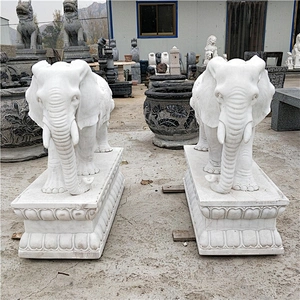 Antique Marble Elephant Statue Stone