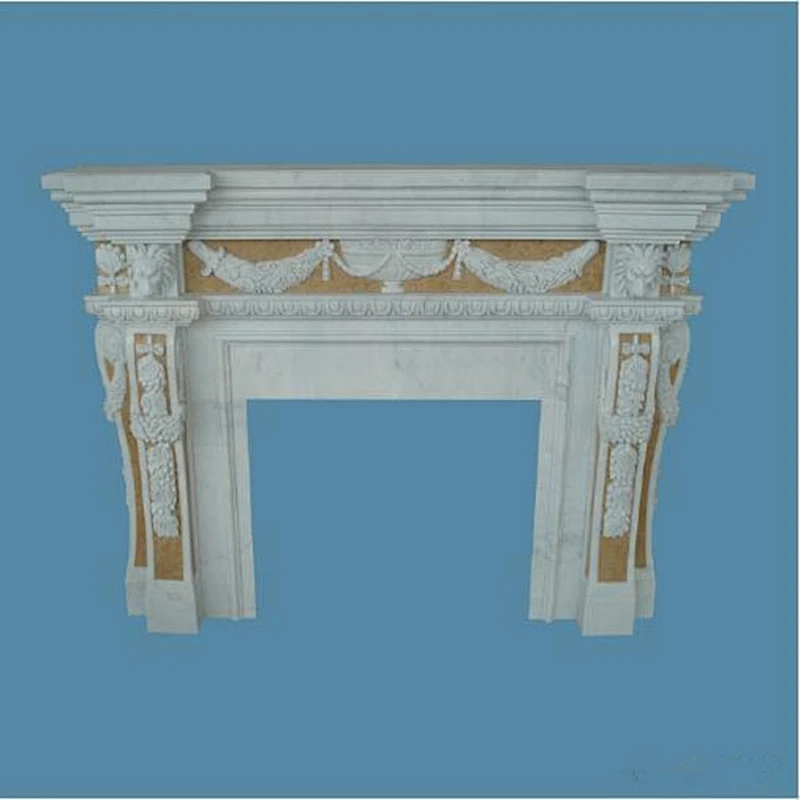 Indoor Used Freestanding Home Decorative Antique Fireplace Mantels Surrounds/marble mantels