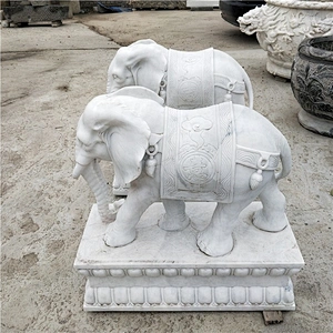 Antique Marble Elephant Statue Stone