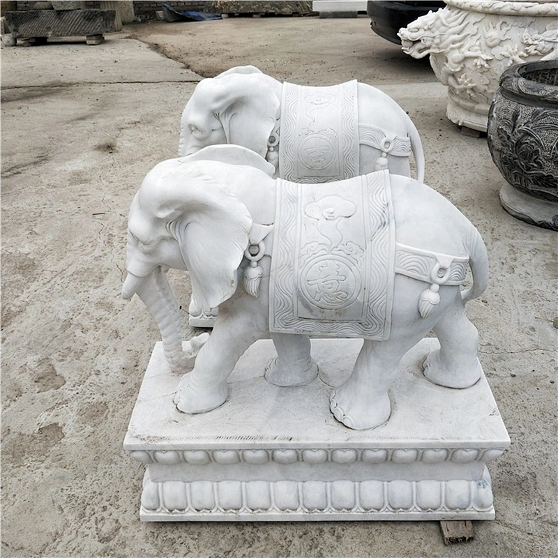Antique Marble Elephant Statue Stone
