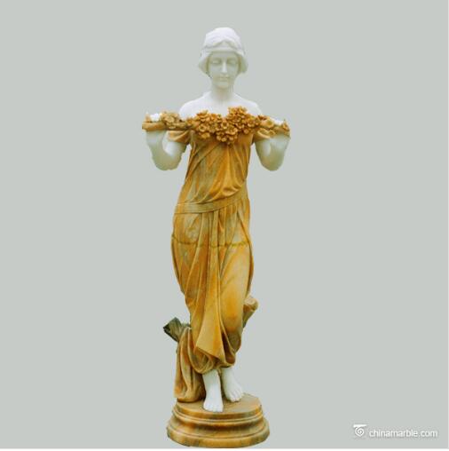 lady with flower statue/women garden statue/stone woman statue