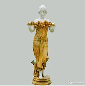 lady with flower statue/women garden statue/stone woman statue