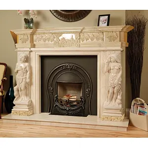 Retro and Elegant double marble fireplaces/fireplace mantel