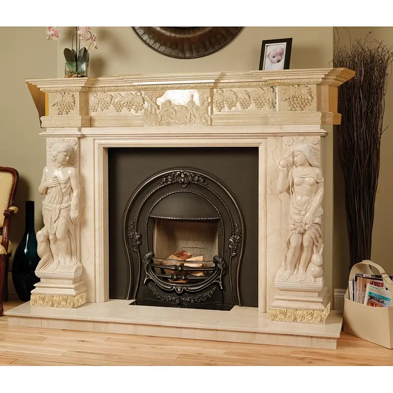 Retro and Elegant double marble fireplaces/fireplace mantel