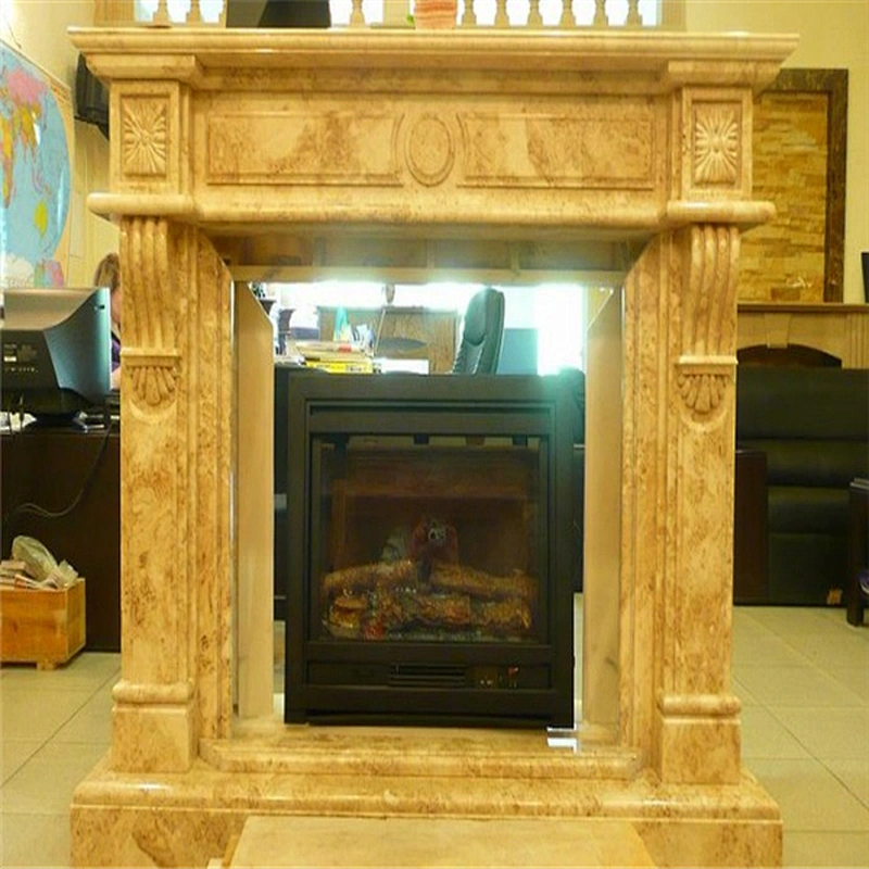 Indoor Decorative Freestanding Natural Marble Fireplace Design