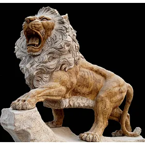 large animal statues/antique marble statues/large lion statue