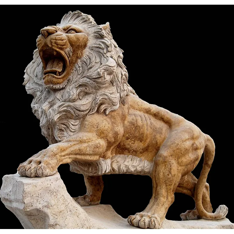 large animal statues/antique marble statues/large lion statue